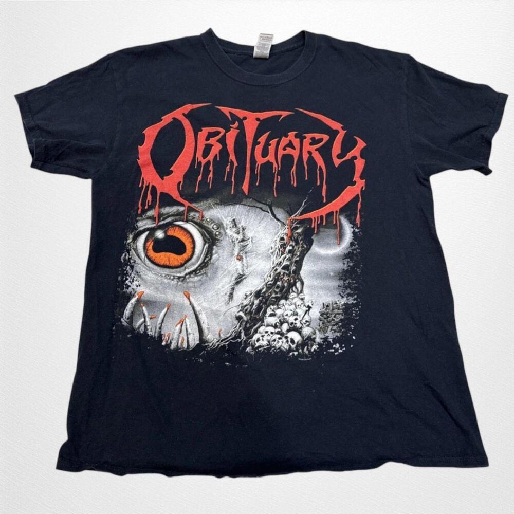 Obituary Death Metal Graphic Black Unisex T-Shirt  Gildan Reprinted Shirt.
